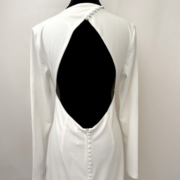 Lulus Eloquent Endearment White Long Sleeve Backless Long Maxi Dress, L, NWT - Picture 12 of 16